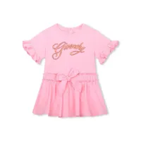 givenchy kids robe évasée à logo brodé - rose