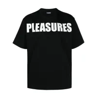 pleasures t-shirt en coton à logo imprimé - noir