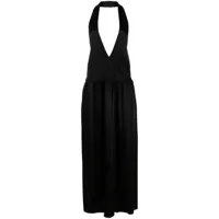 16arlington robe longue en satin à dos-nu - noir