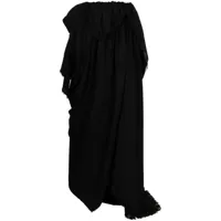 uma wang jupe asymétrique à design superposé - noir