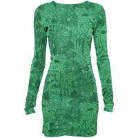 givenchy robe courte à fleurs en jacquard - vert