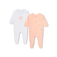 kenzo kids pyjama à imprimé graphique - orange