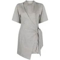simkhai robe-portefeuille livia à coupe courte - gris