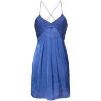 zadig&voltaire robe courte rayonna à fines bretelles - bleu
