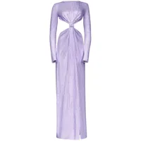 area robe longue à ornements en cristal - violet