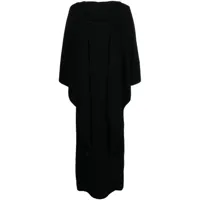 toteme robe longue à col châle détachable - noir