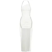 dion lee robe asymétrique à détail de chaîne - blanc