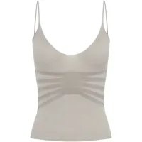 dion lee ribbed-detail knitted tank top - gris