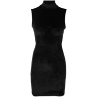 gcds robe courte à plaque logo - noir