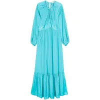 sandro robe longue à encolure goutte d'eau - bleu