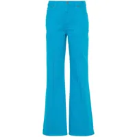 sandro pantalon droit à coutures apparentes - bleu