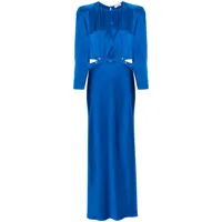 sandro robe longue à détail de nœud - bleu