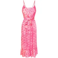 sandro robe longue à imprimé cachemire - rose