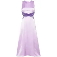 sandro robe mi-longue bordée de dentelle - violet