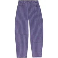 ganni jean en coton biologique à rayures - violet
