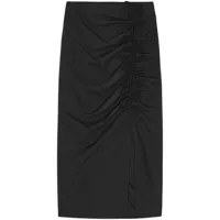 ganni robe mi-longue à design drapé - noir