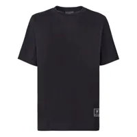 giuseppe zanotti t-shirt en coton à patch logo - noir