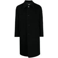 studio tomboy manteau boutonné à col en fourrure - noir