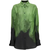 victoria beckham chemise en soie à motif abstrait - vert
