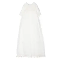 jesurum baby robe longue à détails en macramé - blanc