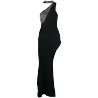 david koma robe longue à design à une épaule - noir