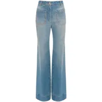 victoria beckham jean ample alina à détails de clous - bleu