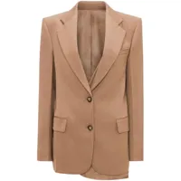 victoria beckham asymmetric double-layered blazer - marron