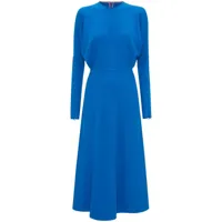 victoria beckham robe mi-longue dolman - bleu