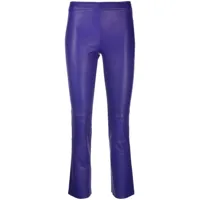 stouls pantalon en cuir à coupe courte - violet