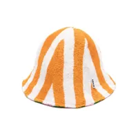 sunnei chapeau rayé à design réversible - orange