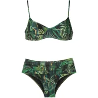 lygia & nanny bikini liliane à imprimé végétal - vert