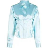 cynthia rowley chemise classique en coton mélangé - bleu