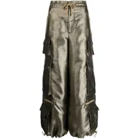 cynthia rowley pantalon cargo à design métallisé - or