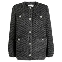 b+ab veste en tweed à boutons embossés - gris
