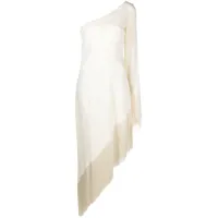 taller marmo robe asymétrique à franges - blanc