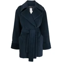 céline pre-owned veste cache-cœur à taille ceinturée (1990-2000) - bleu
