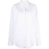 moschino jeans chemise en coton à patch cœur - blanc