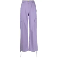 moschino jeans pantalon cargo à patch logo - violet