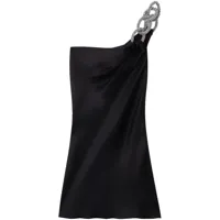 stella mccartney robe courte falabella à design à une épaule - noir