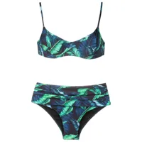 lygia & nanny bikini liliane à imprimé végétal - bleu