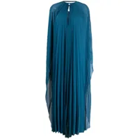 zeus+dione robe plissée elvira à coupe longue - bleu