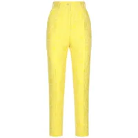 dolce & gabbana pantalon de tailleur en jacquard - jaune