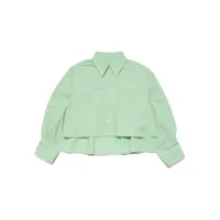 mm6 maison margiela kids chemise en coton à motif signature - vert