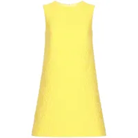dolce & gabbana robe courte évasée à design sans manches - jaune