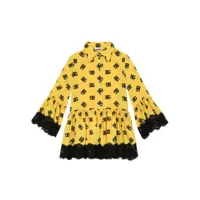 dolce & gabbana kids robe-chemise à motif monogrammé - jaune