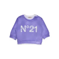 nº21 kids sweat en coton à logo imprimé - violet