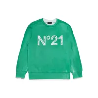 nº21 kids sweat en jersey à logo imprimé - vert