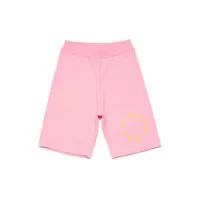 marni kids short en coton à logo imprimé - rose