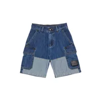 marni kids short en jean à design patchwork - bleu