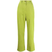 studio tomboy pantalon en velours côtelé à coupe droite - vert